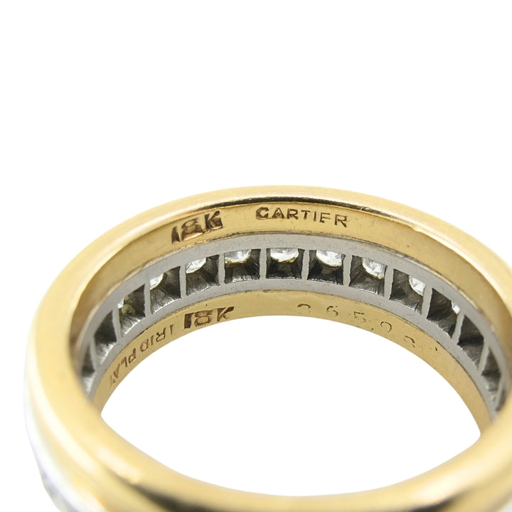 Cartier 18k Gold Platinum Diamond Band Ring