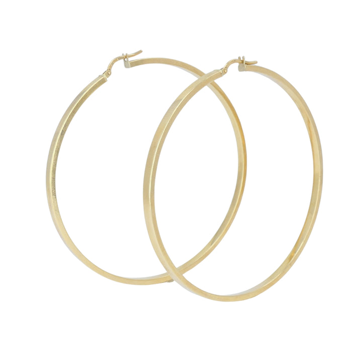 Vintage Italian 14k Gold Hoop Earrings