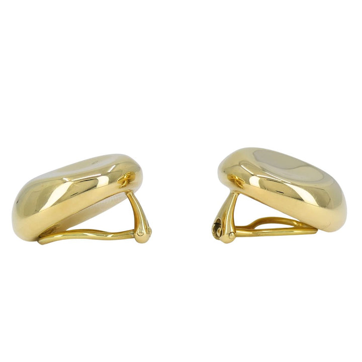 Vintage Elsa Peretti Tiffany & Co. 18k Gold Circular Thumbprint Clip On Earrings