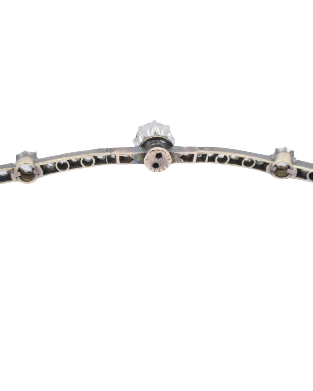 Antique 18k Gold Silver Diamond Choker Necklace French Jewelry