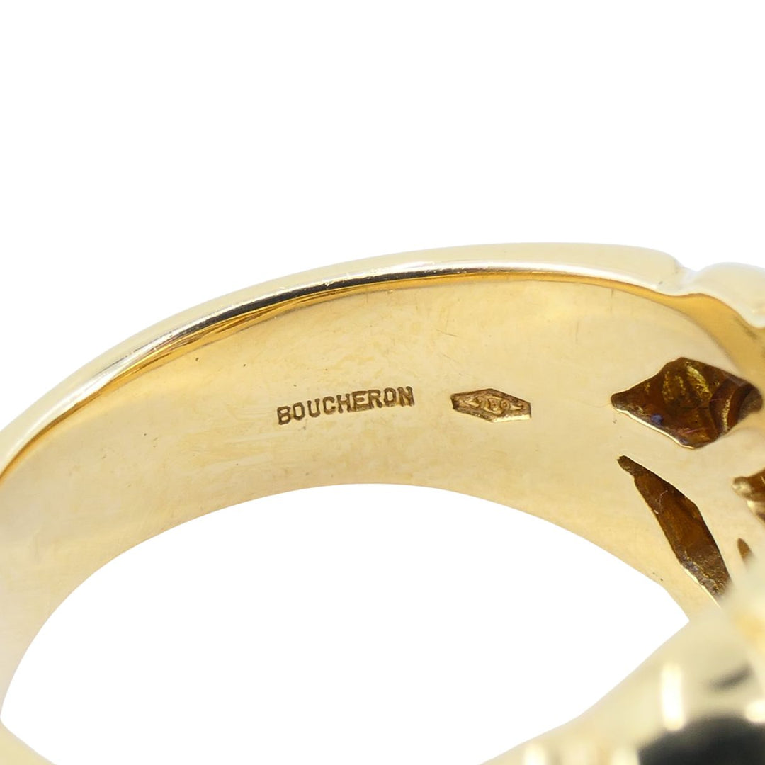 Vintage Boucheron 18k Gold Diamond Dome Ring