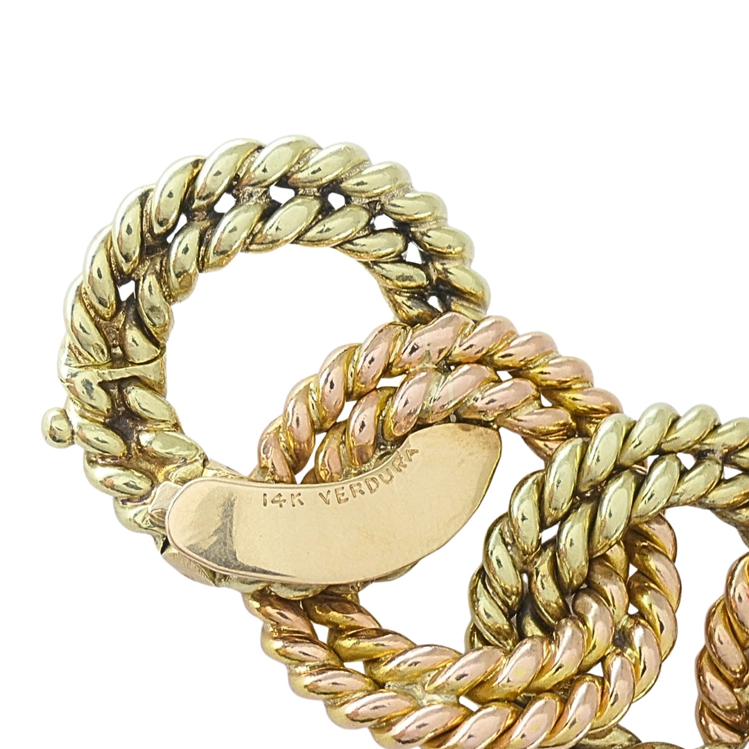 Verdura 14k Two-Tone Gold Rope Link Bracelet