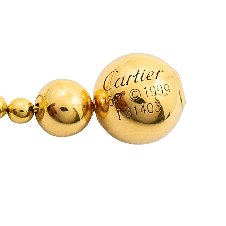 Cartier Draperie De Décolleté 18k Gold Diamond Solitaire Beaded Chain Necklace