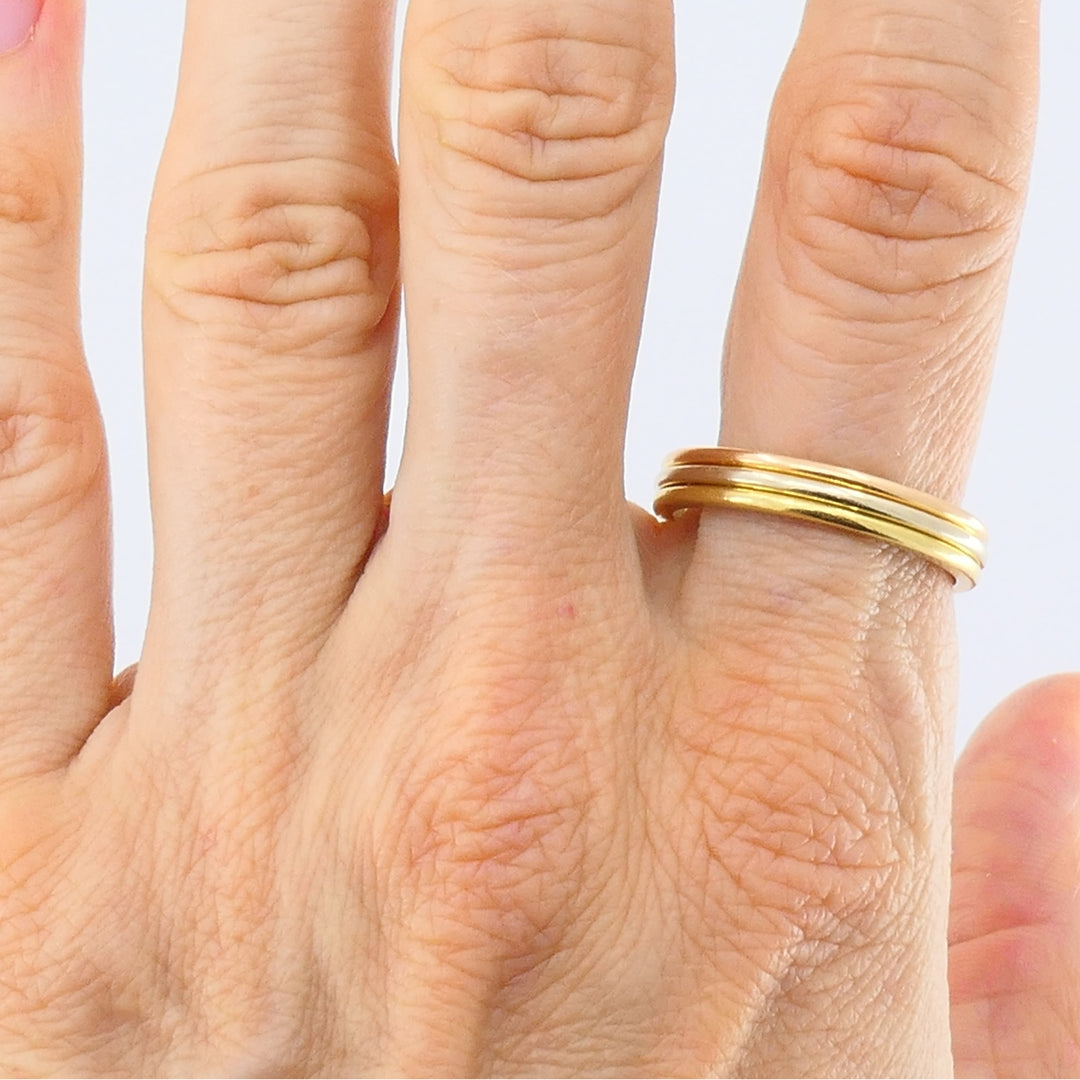 Cartier Trinity Band 18k Gold Men Rings Size 10 Original Box