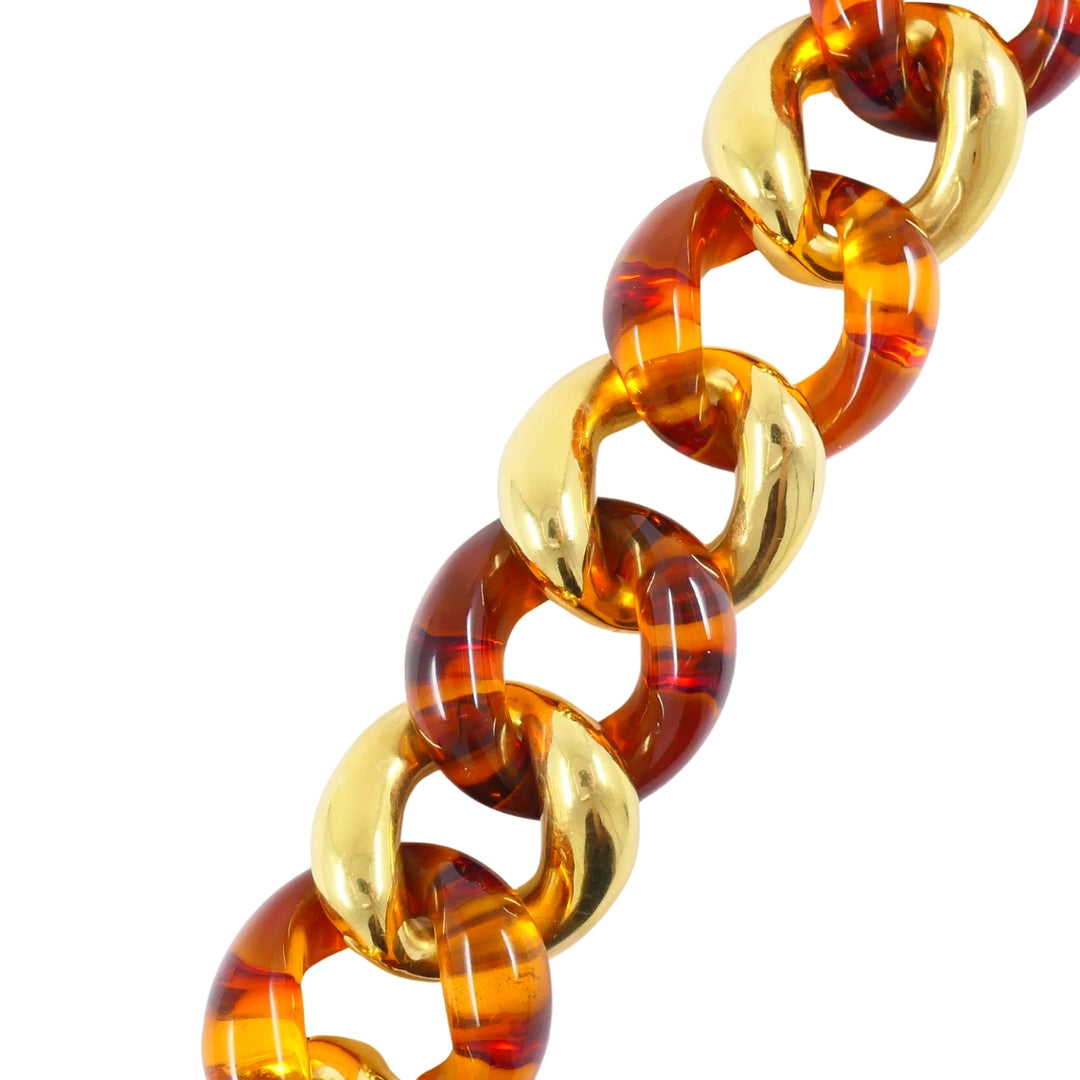 Seaman Schepps Amber Bracelet 18k Gold Link Bracelet