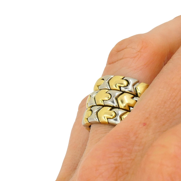 Bvlgari Bulgari Two-Tone Gold Ring Wrap Around 18k