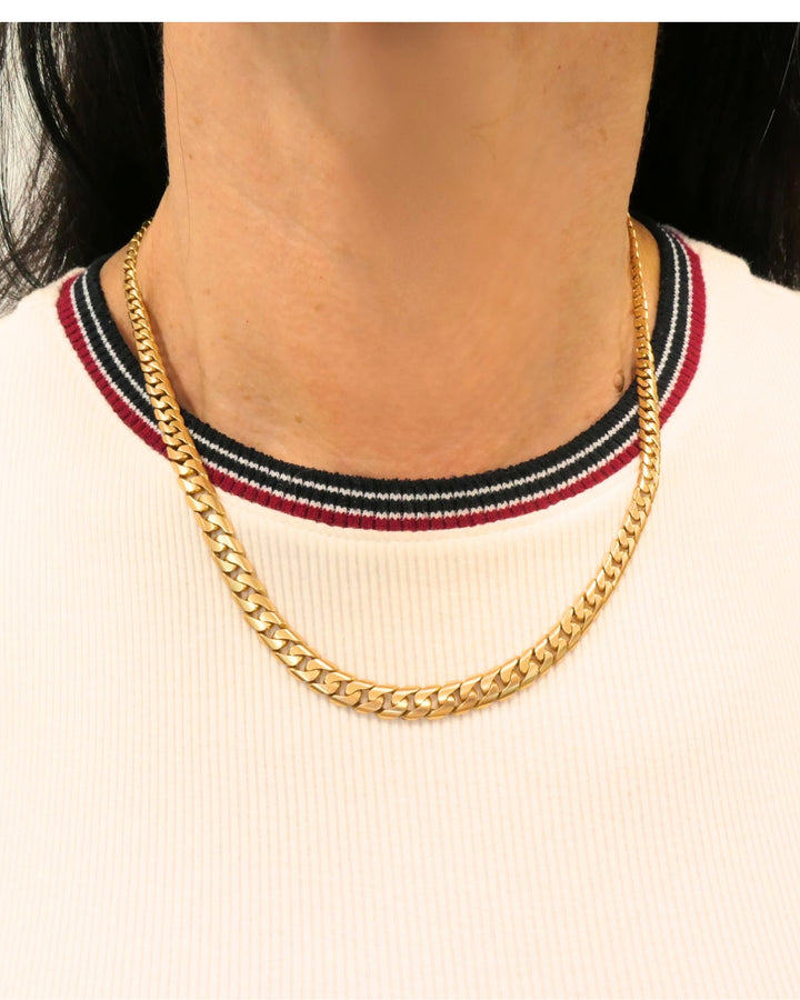 Vintage French 18k Gold Curb Link Chain Necklace