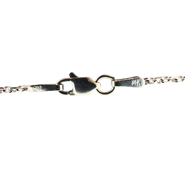 14k White Gold Diamond Crown Pendant Necklace