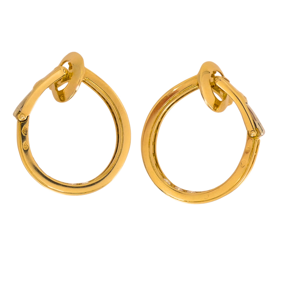 Van Cleef & Arpels 18k Gold Diamond Hoop Earrings