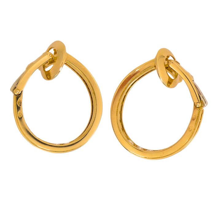 Van Cleef & Arpels 18k Gold Diamond Hoop Earrings