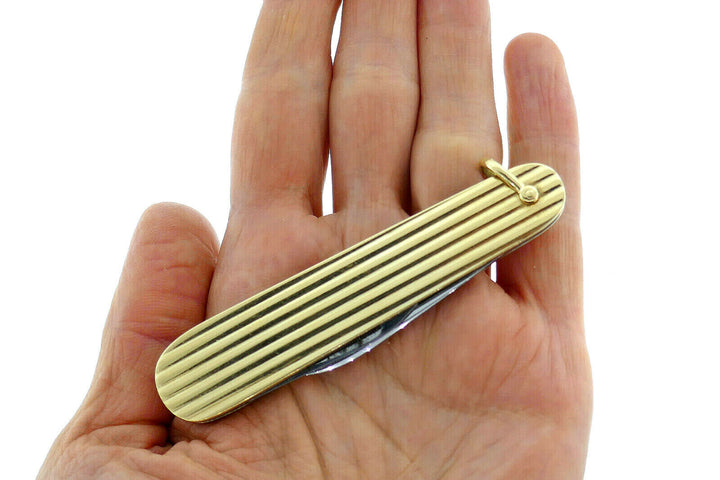 Tiffany & Co Vintage Yellow Gold Stainless Steel Pocketknife Pendant