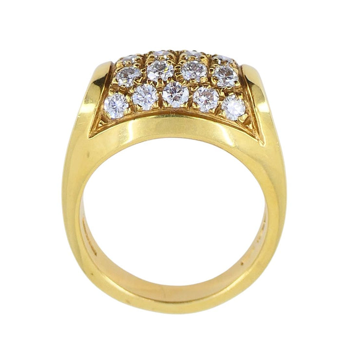 Vintage Bvlgari 18k Gold Diamond Tronchetto Ring