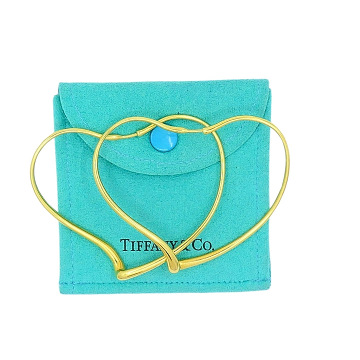 Elsa Peretti for Tiffany & Co. 18k Gold Open Heart Hoop Earrings