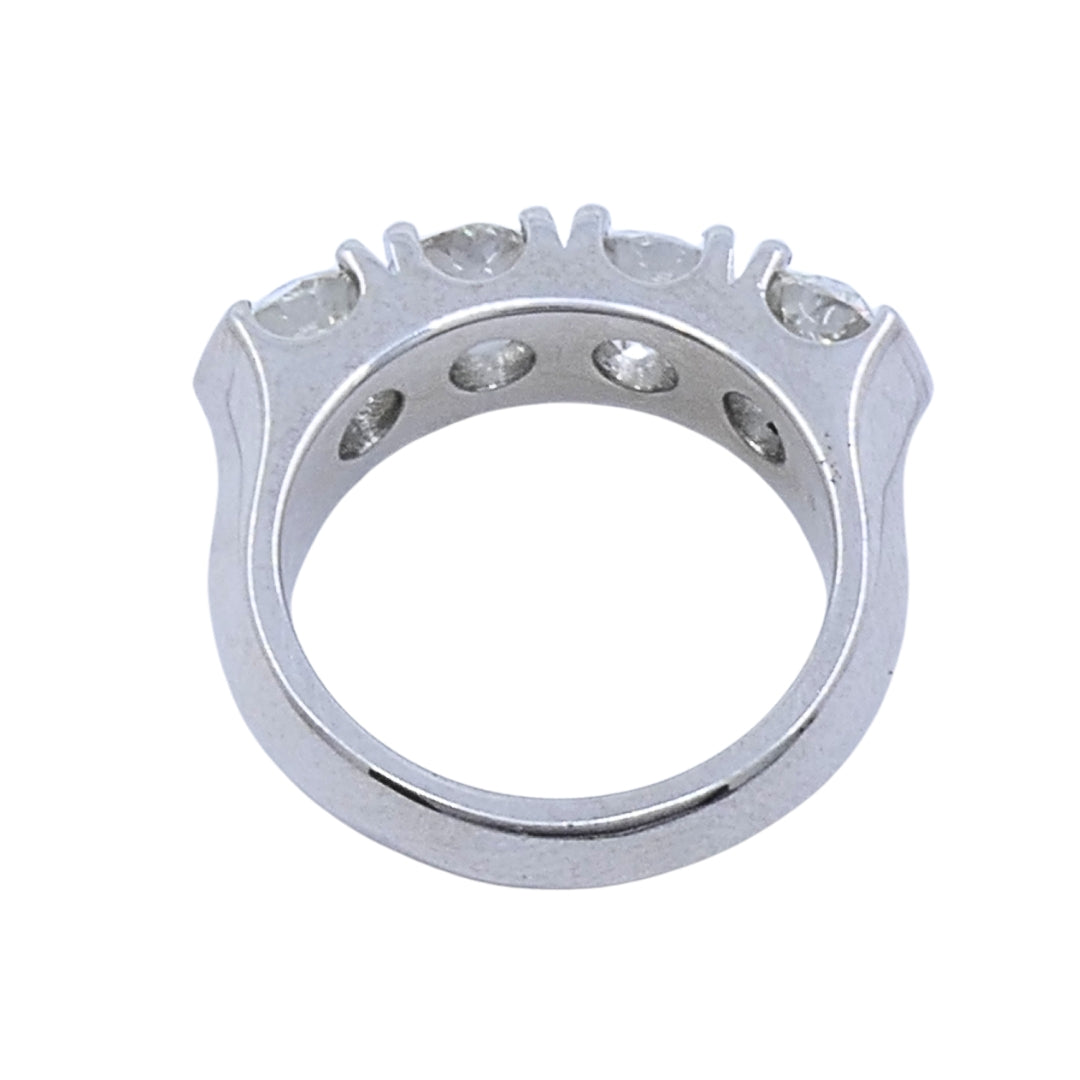 Mid-Century Platinum Four-Stone Diamond Ring