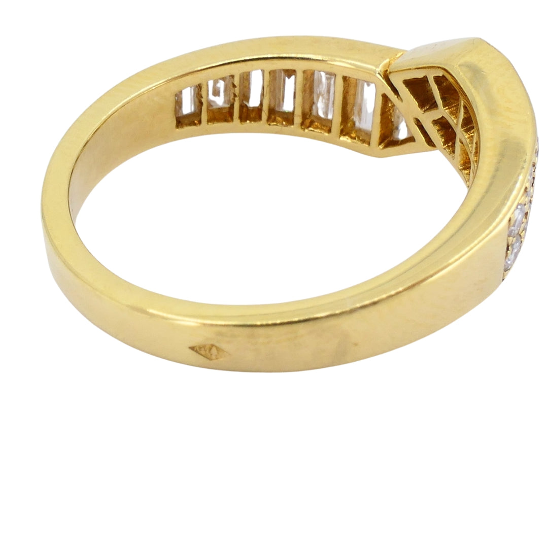 Van Cleef & Arpels 18K Gold Diamond Bypass Ring