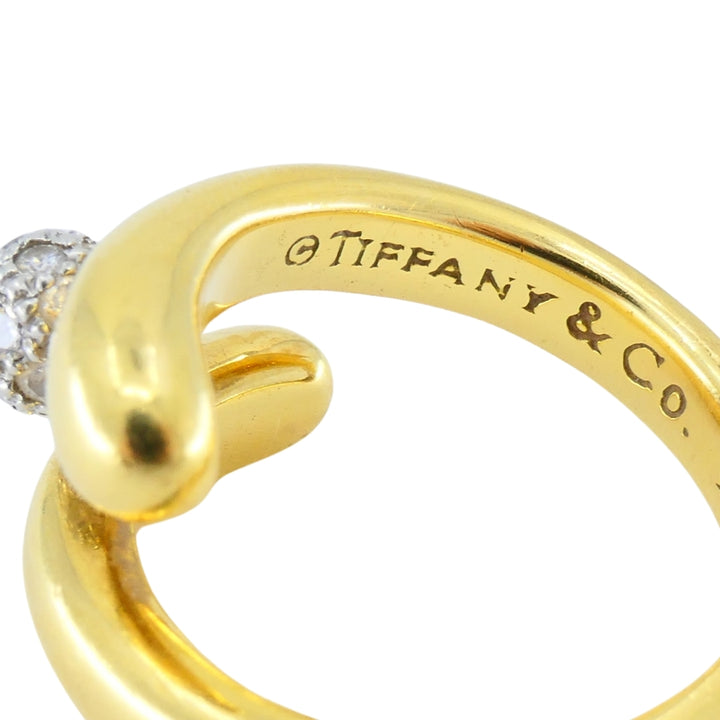 Tiffany & Co. 18k Gold & Platinum Pave Diamond Bypass Ring