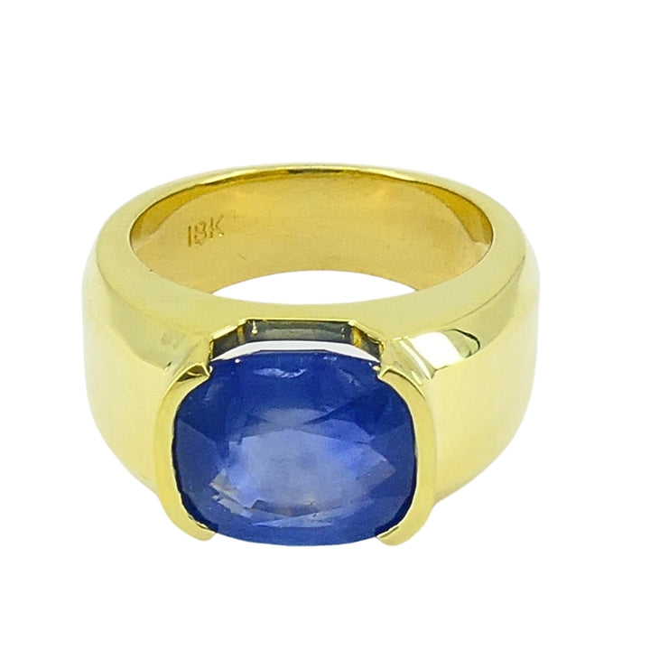 Burma Natural Sapphire 18K Gold Ring GIA Report
