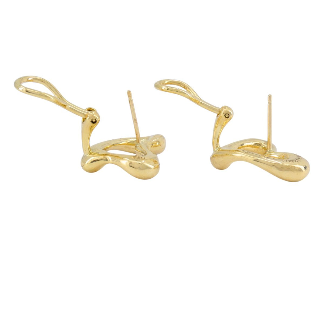 Tiffany & Co. Elsa Peretti Open Heart 18k Yellow Gold Clip Earrings