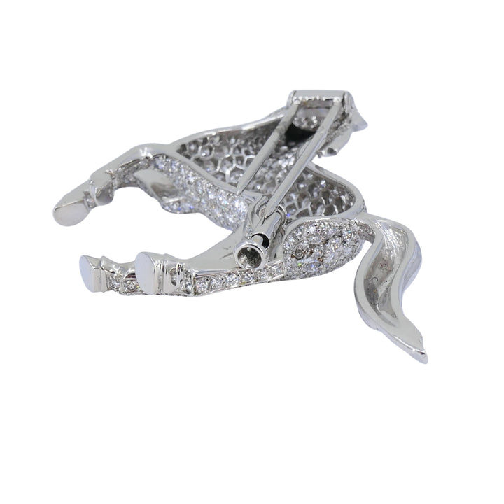 Vintage Cartier 18k Gold Diamond and Emerald Horse Brooch