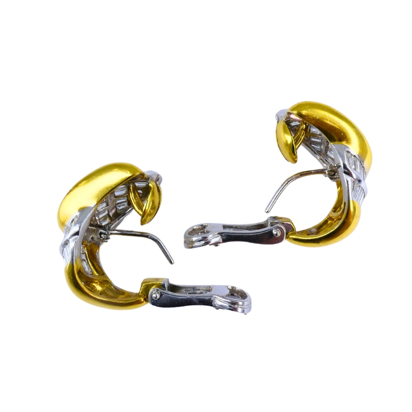 Vintage Luca Carati Diamond Earrings 18k Gold Italian Estate Jewelry