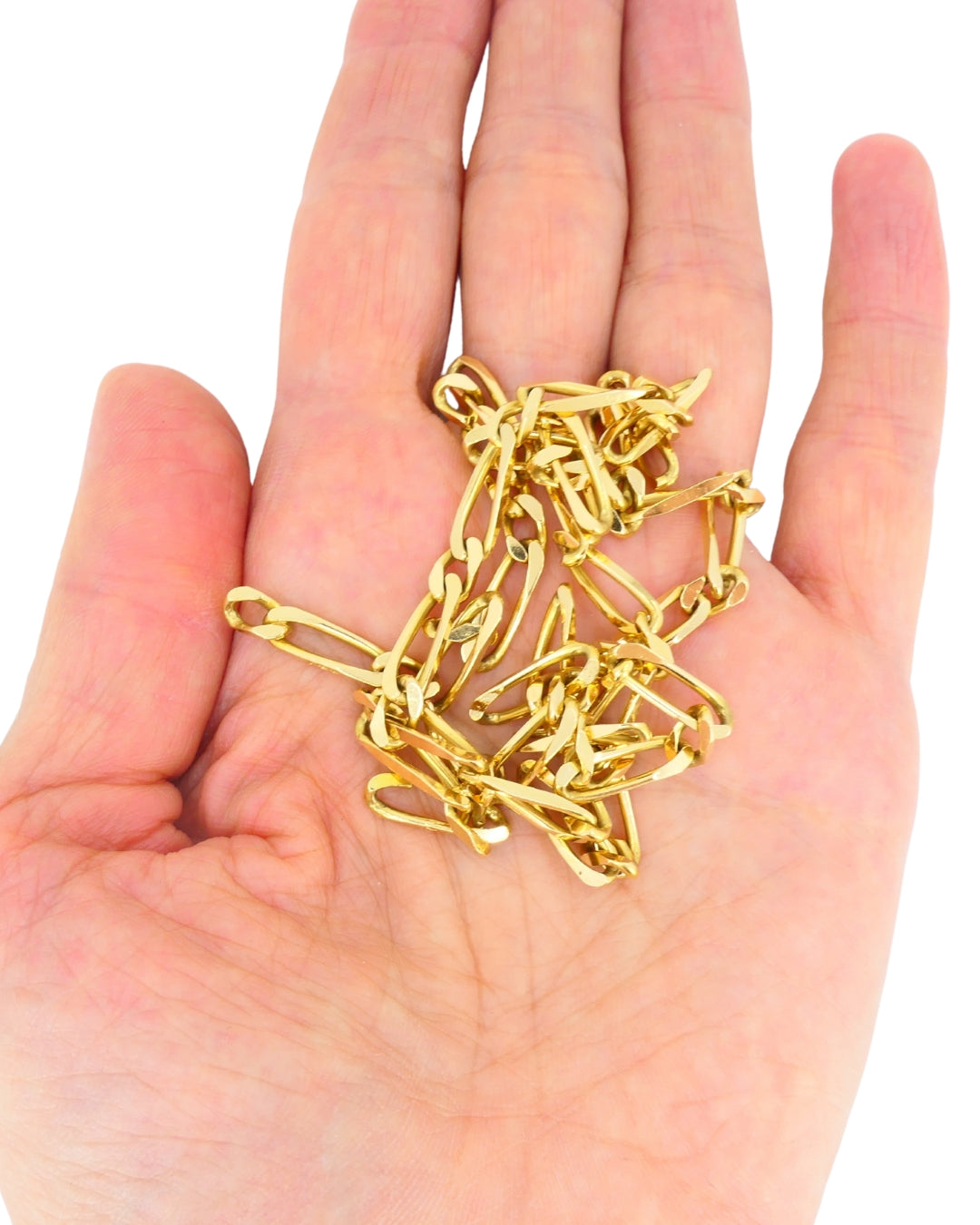 Vintage Chain Necklace French 18k Gold Figaro Link