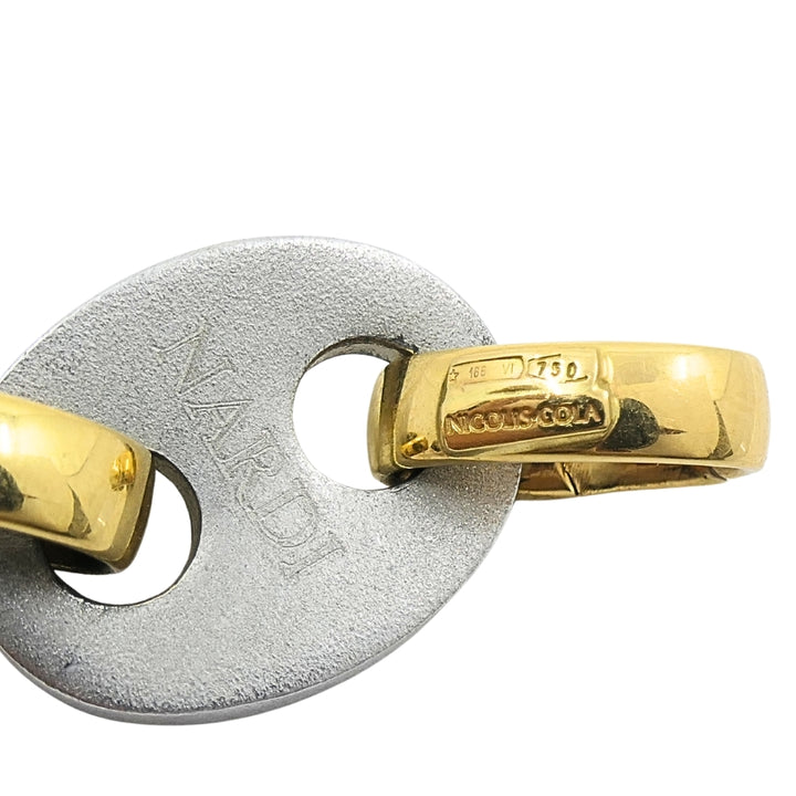 Nicolis Cola for Nardi 18k Gold, Metal Leopard Enamel Nautical Link Necklace