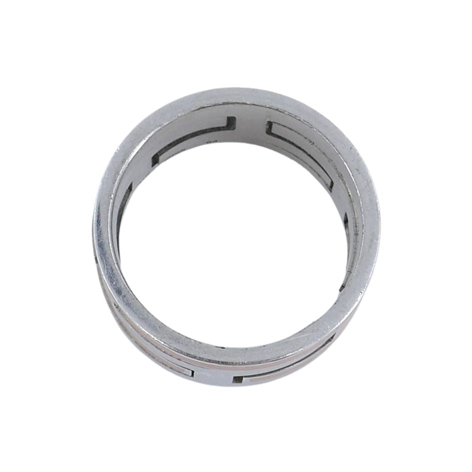 Hermès Sterling Silver Orange Enamel 'H' Motif Band Ring