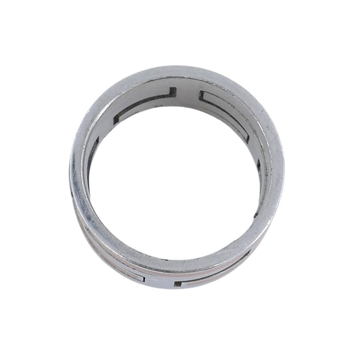 Hermès Sterling Silver Orange Enamel 'H' Motif Band Ring