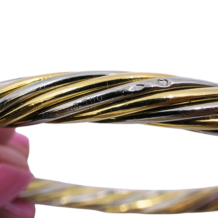 Van Cleef & Arpels Twisted Two-Tone 18k Gold Bangle Bracelet, 1970s