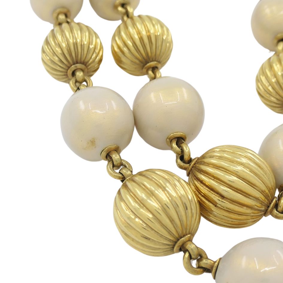 Vintage Tiffany & Co. 18k Gold Enamel Beaded Necklace