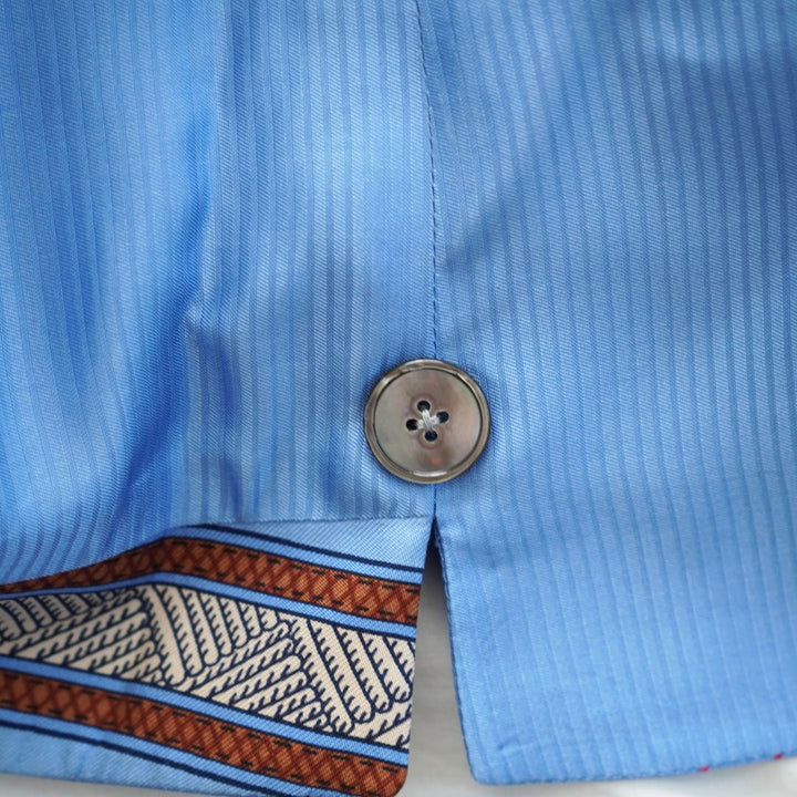 Hermès Blue Silk Buttoned Vest