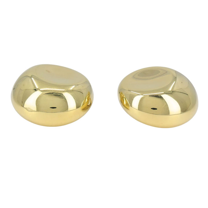 Vintage Elsa Peretti Tiffany & Co. 18k Gold Circular Thumbprint Clip On Earrings