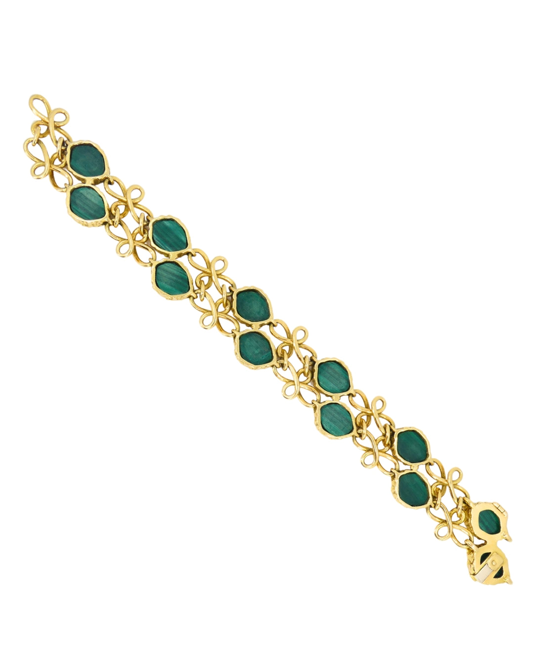 Vintage Malachite Bracelet Attributed to Mauboussin Paris 18k Gold
