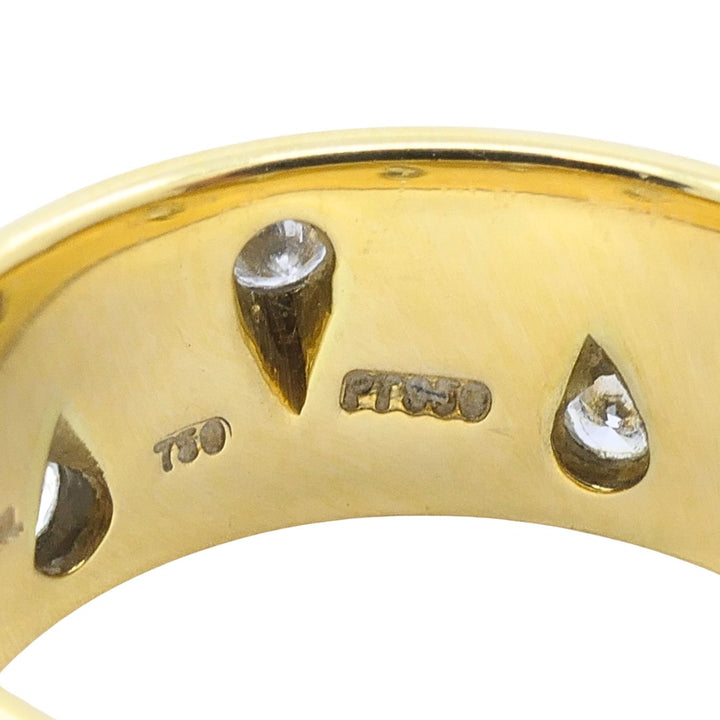 Tiffany & Co. Etoile 18k Gold Diamond Band Ring with Platinum Settings