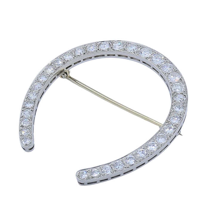 Edwardian Platinum Diamond Horseshoe Brooch