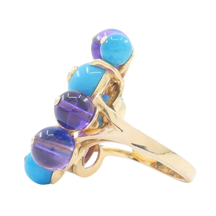 Cartier Necklace & Ring Set 18k Gold Amethyst Turquoise Diamond Box & Cert.