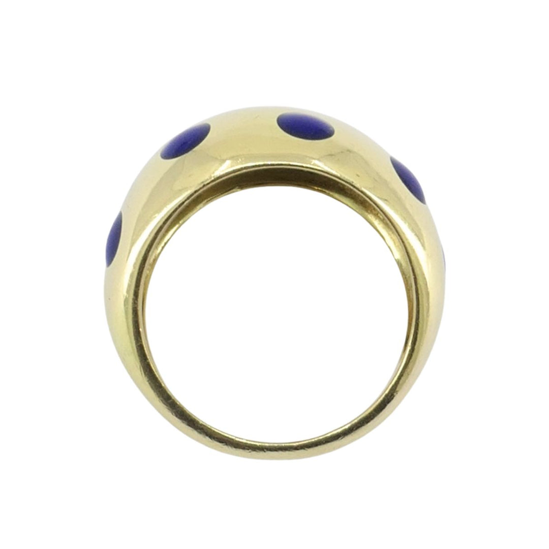Vintage Van Cleef & Arpels 18k Gold Blue Enamel Ring