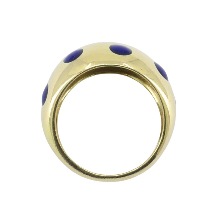 Vintage Van Cleef & Arpels 18k Gold Blue Enamel Ring