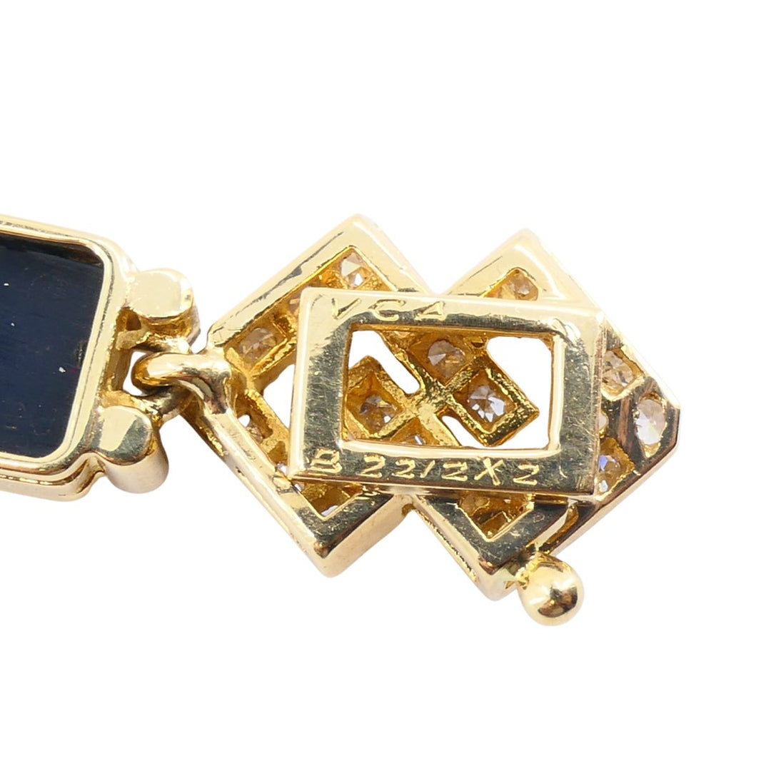 Vintage Van Cleef & Arpels 18k Gold Diamond Onyx Bracelet