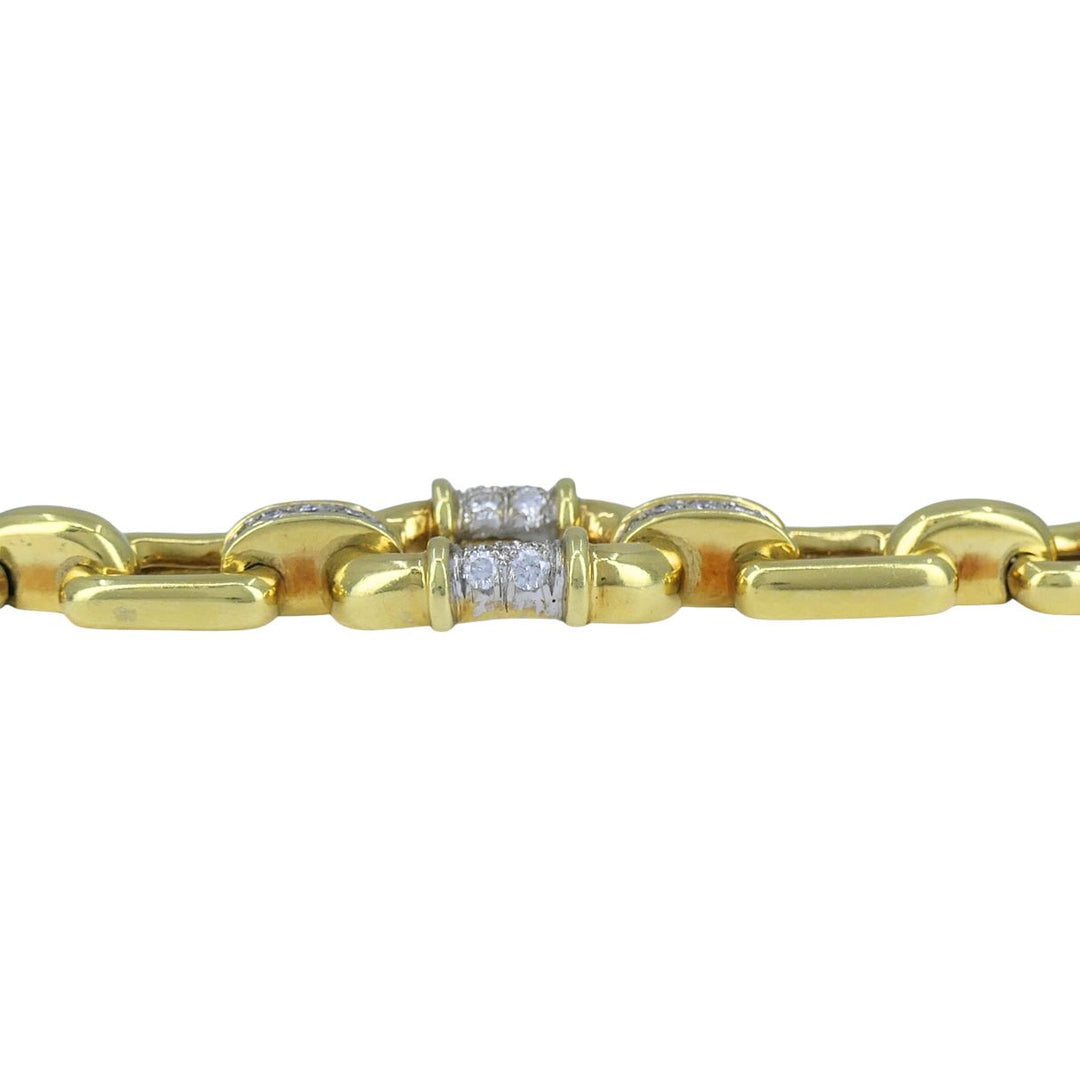Vintage Cartier 18k Gold Diamond Square Link Collar Necklace