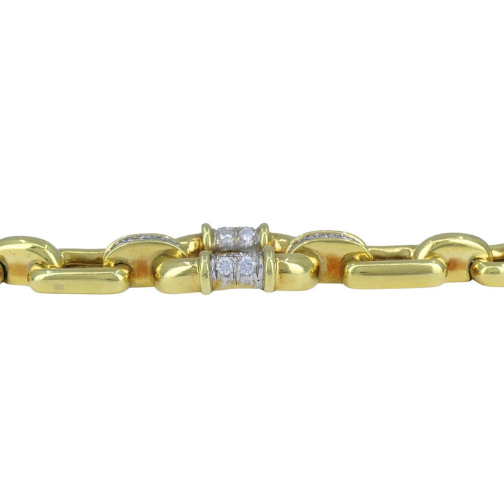 Vintage Cartier 18k Gold Diamond Square Link Collar Necklace