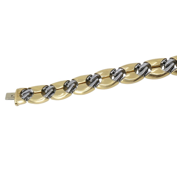 Vintage Bvlgari 18k Gold Steel Link Bracelet