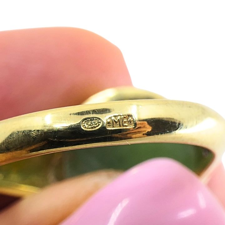 Vintage Green Jade Ring 14k Gold