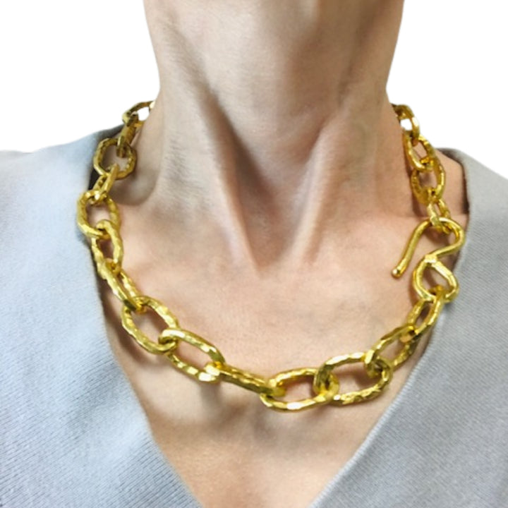 Jean Mahie Vintage 22k Gold Heavy Chain Necklace