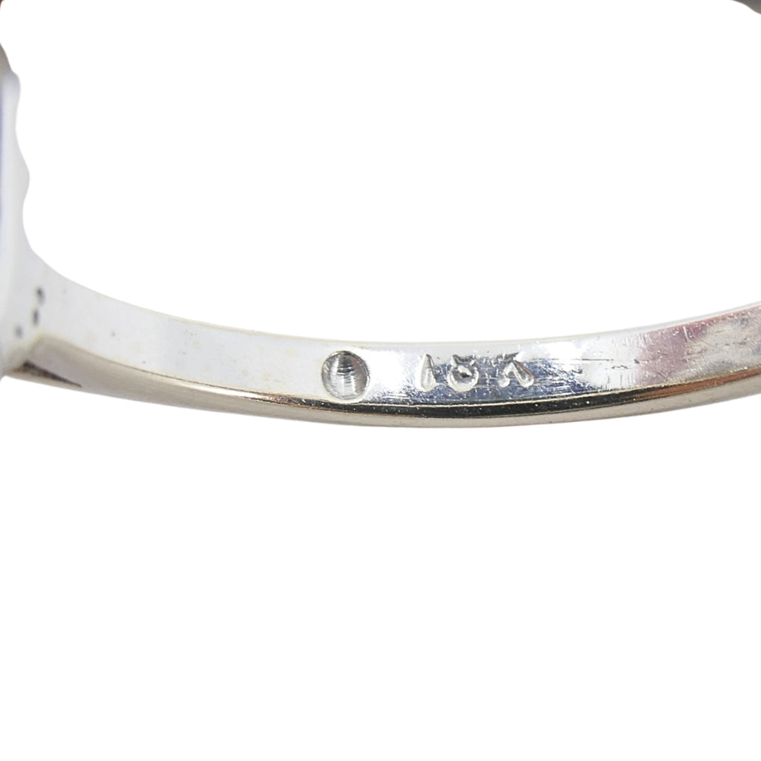 18k White Gold Aquamarine Diamond Elongated Halo Ring