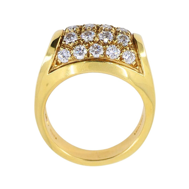 Vintage Bvlgari 18k Gold Diamond Tronchetto Ring