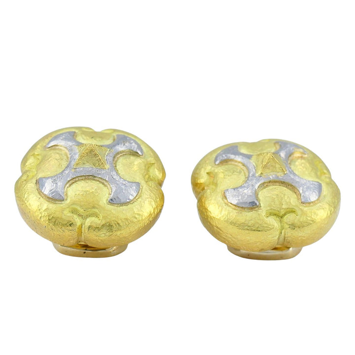 Vintage Trent 18k Gold Platinum Clip-on Earrings