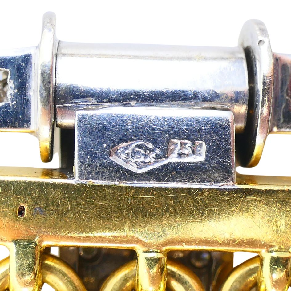 Vintage 18k Gold Two Tone Diamond Bracelet