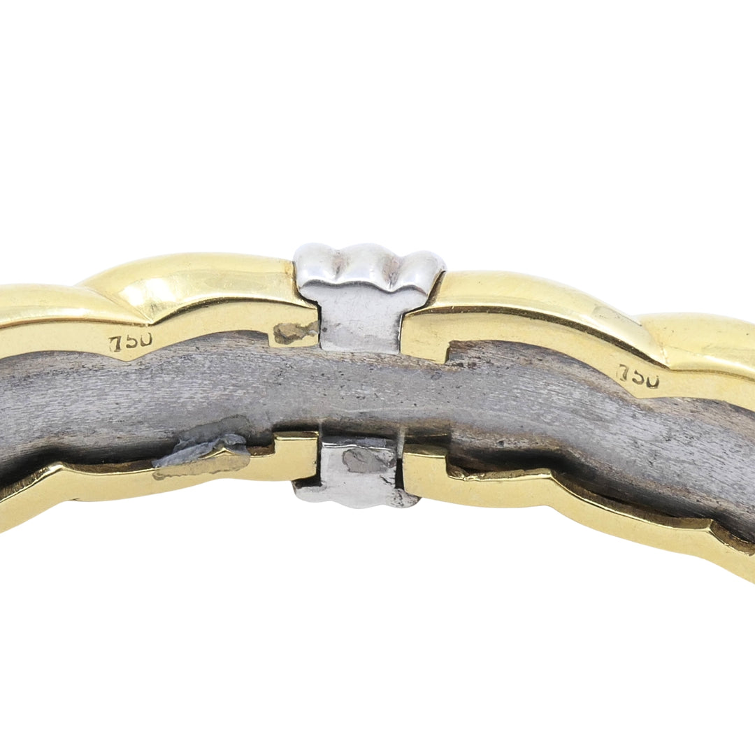 Vintage Bvlgari 18k Yellow Gold Sterling Silver Braided Cuff Bracelet Bulgari