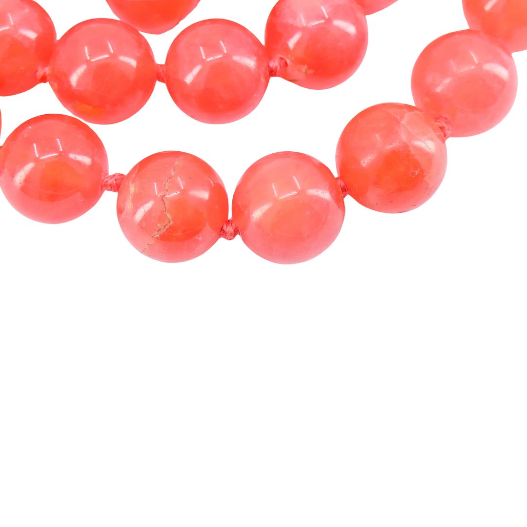 Vintage Paloma Picasso Tiffany & Co. 18k Gold Pink Rhodochrosite Beaded Necklace